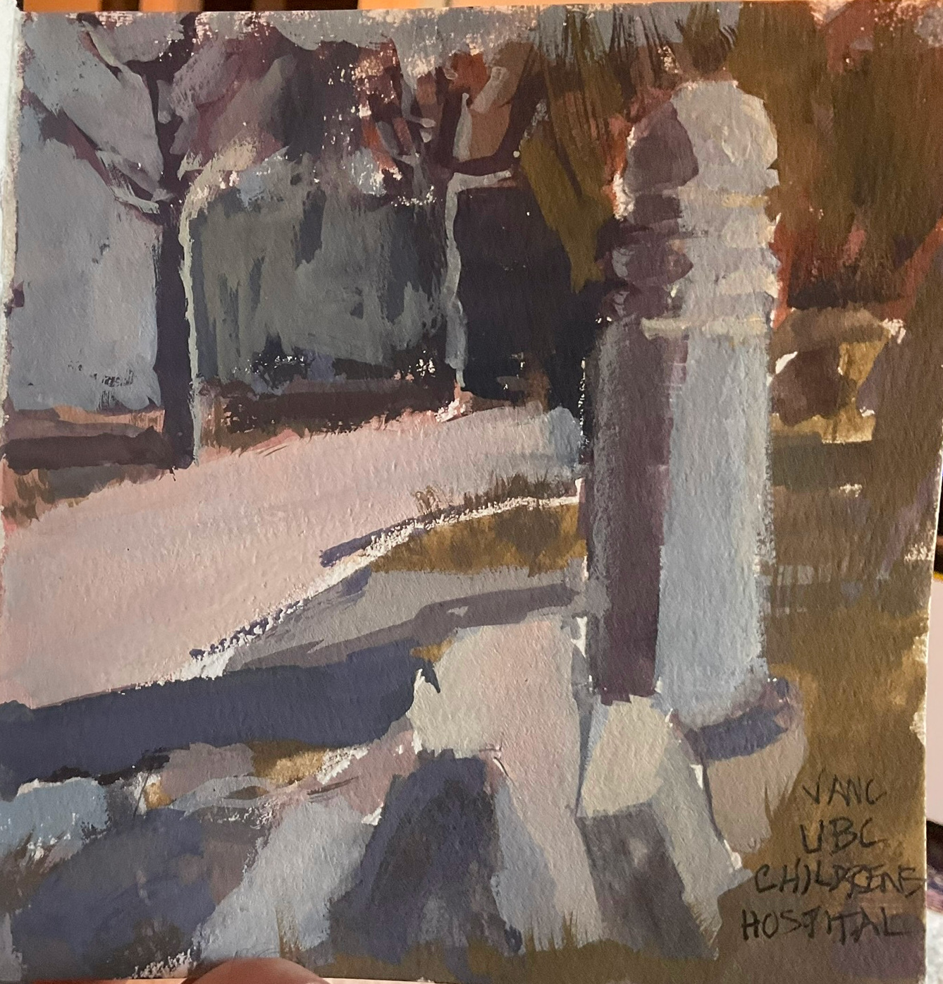 Lamppost in Gouache