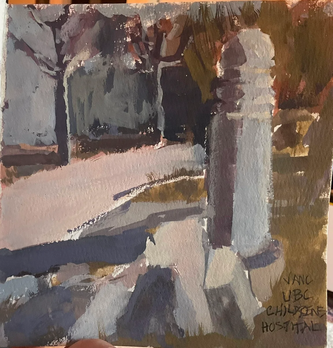 Lamppost in Gouache